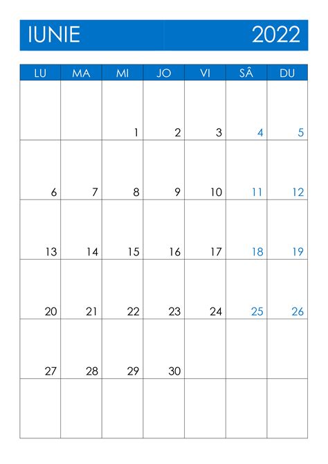 Calendar Iunie Calendarul Su Calendare Romanesti Imprimabile