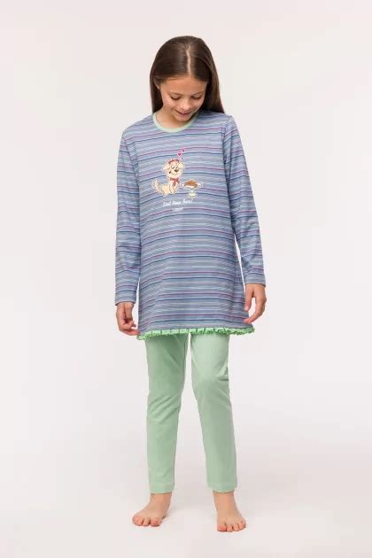 Woody Labradoodle Meisjes Pyjama Multicolor Streep Elegance Lingerie