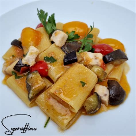 Paccheri Con Melanzane E Pesce Spada Sopraffino