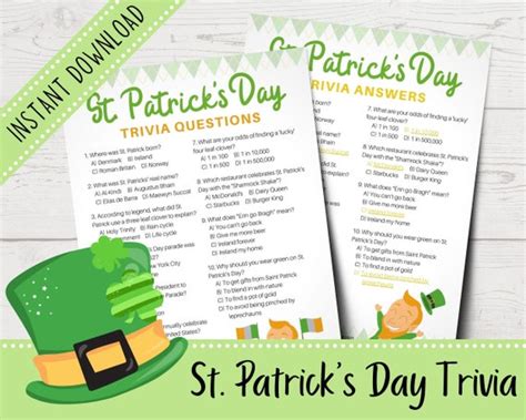 St Patricks Day Trivia Questions And Answers Printable Printable