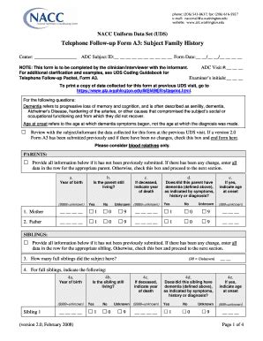 Fillable Online Nacc Uniform Data Set Uds V Tfp Form A Fax