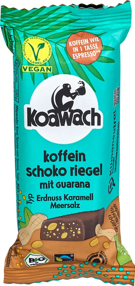 Koawach Schokoriegel Koffein Mit Guarana Erdnuss Karamell Meersalz