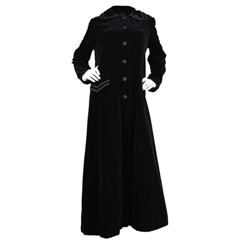 Vintage 1960s Louis Feraud Long Black Velvet Maxi Swing Coat At 1stdibs