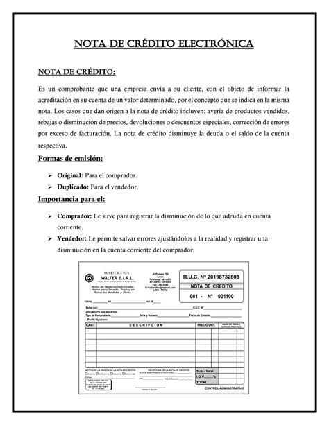 9 Imprimir NOTA Debito Y NOTA Crédito Terminado Nota de crédito