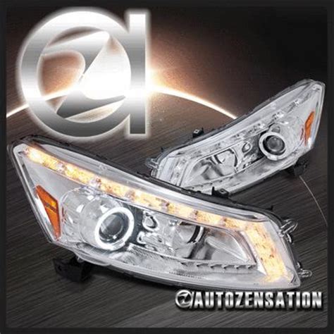 Buy 08 12 Honda Accord 4dr Chrome LED DRL Halo Projector Headlights In