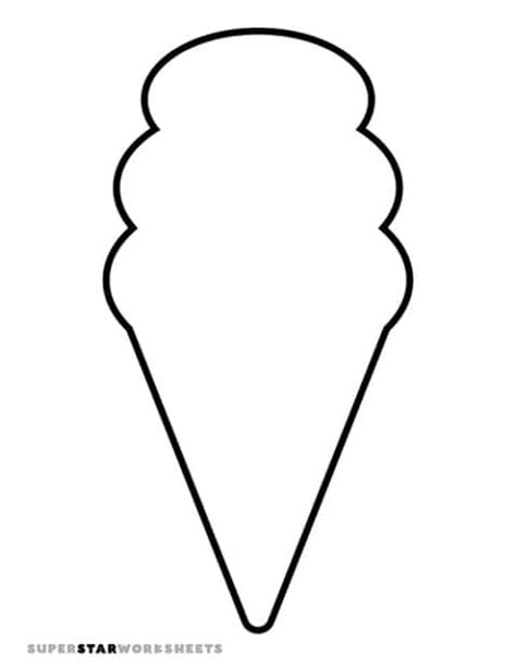 Ice Cream Cone Template Superstar Worksheets