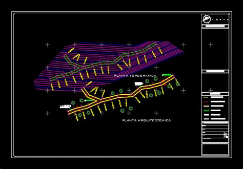 Vista Superior Topografica Y Arquitectonica De Pavimentacion En Autocad