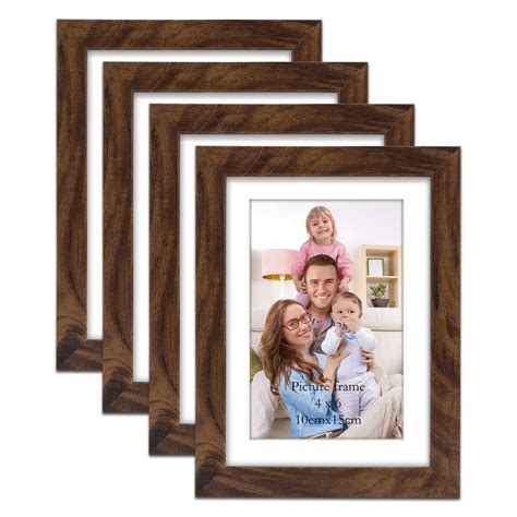 4x6 Picture Frame Set Of 8 Matted To Display 4 X 6 Photo With Mat Or