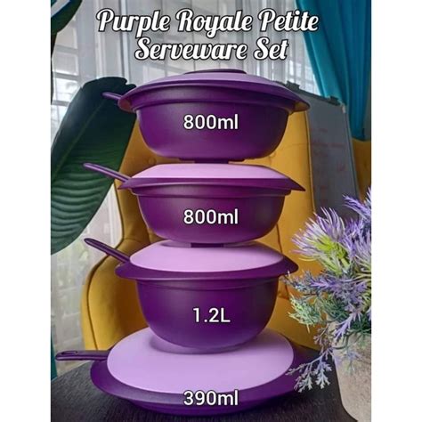 Tupperware Purple Royale Petit Serveware Set Shopee Malaysia