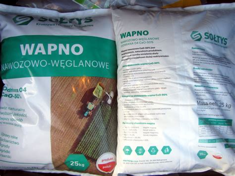 Wapno nawozowe węglanowe worek 25kg Wapno nawozowe kruszywa i nawozy