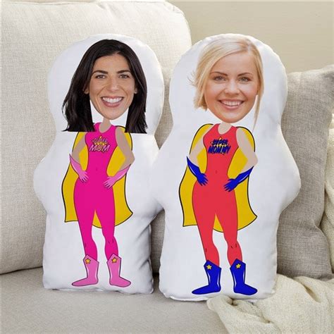 Superhero Mom Personalized Photo Character Throw Pillow