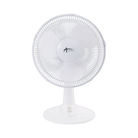 12" 3-Speed Oscillating Desk Fan, Plastic, White - Reparto