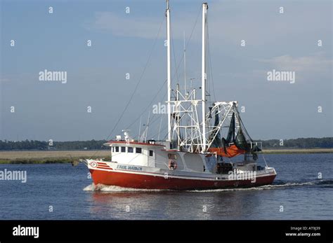 Commercial Fishing Trawler Fishing Boat Southeast United States Stock