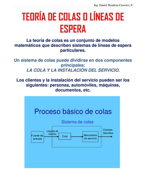 Teoria de colas introduccion 1n Proceso básico de colas Llegada de