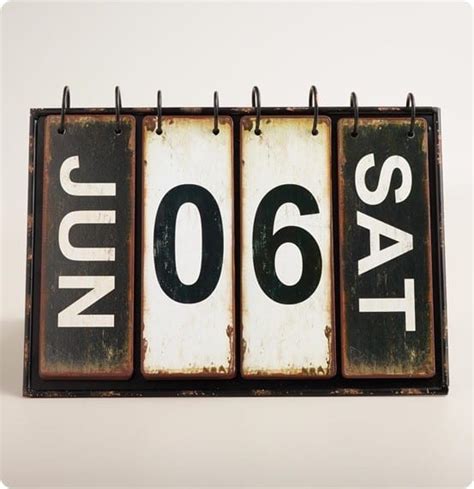 Rustic Perpetual Desk Calendar