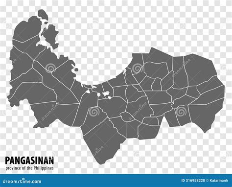 Blank Map Pangasinan of Philippines. High Quality Map Province of ...