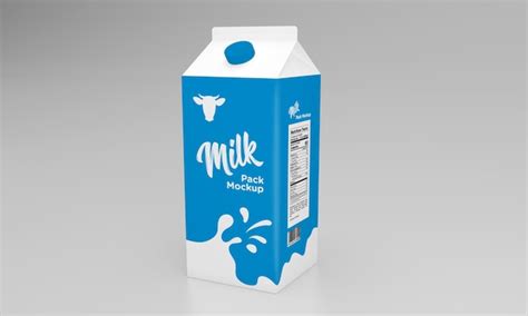 Premium PSD | One liter and half liter milk pack packaging packet design mockup