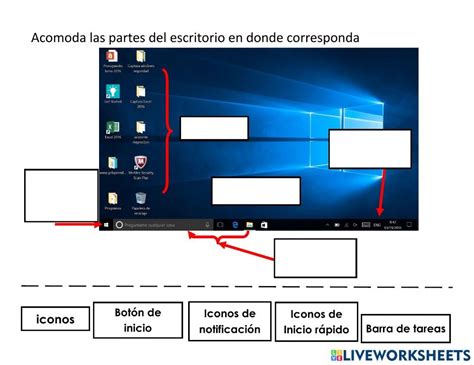 Partes Del Escritorio De Una Computadora Worksheet Escritorio De