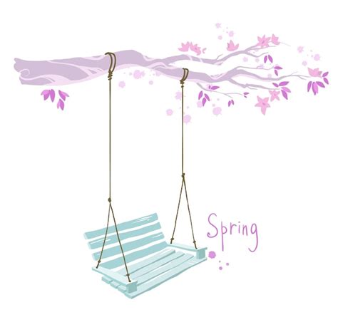 Premium Vector Tree With A Swing Vector Illustration