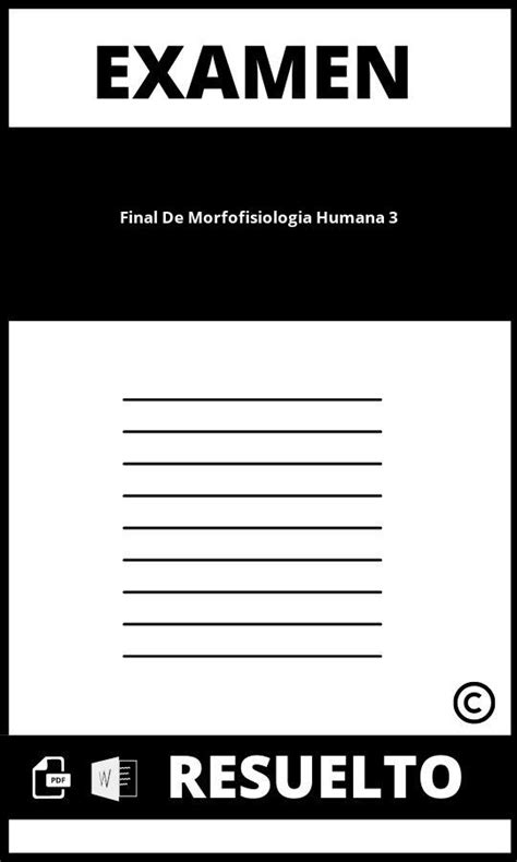 Examen Final De Morfofisiología Humana 3 2025 Venezuela