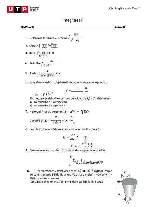 Ejercicios Semna 05 Matematica Para Ingenieros 1 UTP Studocu