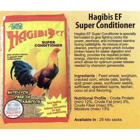 Hagibis Easy Feeding Super Conditioner Sack Gamefowl Feeds Kg