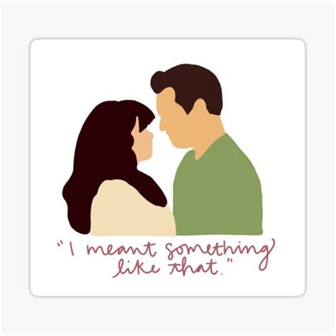 "Nick and Jess Minimalist Print with Quote" Sticker by monicakast | Redbubble