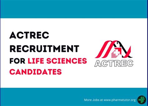 Life Sciences Recruitment At Advanced Centre For Treatment Research