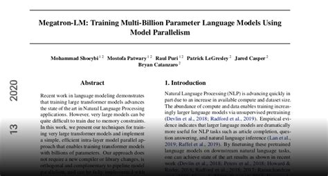 Paper Page Megatron Lm Training Multi Billion Parameter Language