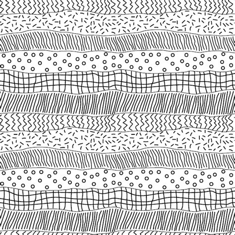 Padrão infinito de diferentes texturas desenhadas à mão dispostas em