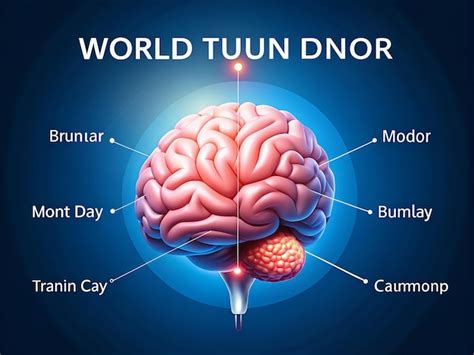 Día Mundial del Tumor Cerebral plantilla de infografía cerebral