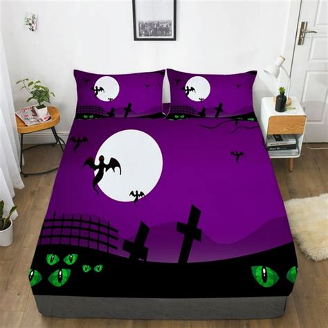 Happy Halloween Bed Sheets Fitted Sheets Luxury Festival Gift For ...