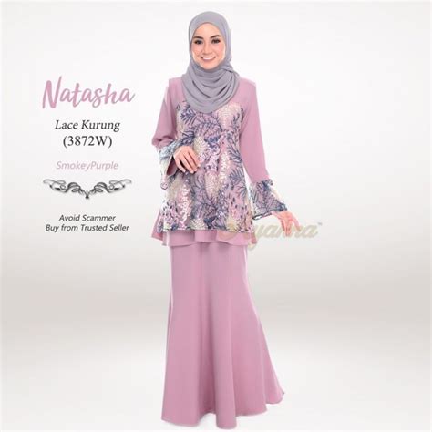 Smokey Purple Plus Size Kurung Ready Stock Baju Raya Baju Kebaya