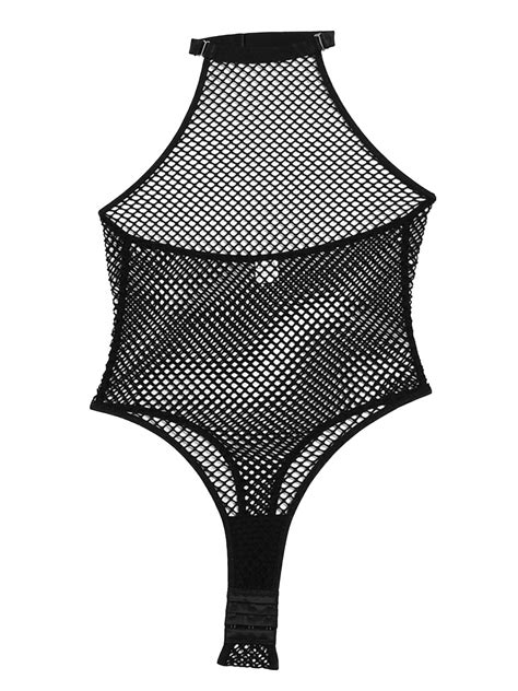 Women S Mesh Rompers Sleeveless Leotard One Piece Lingerie See Through Bodysuit Ebay
