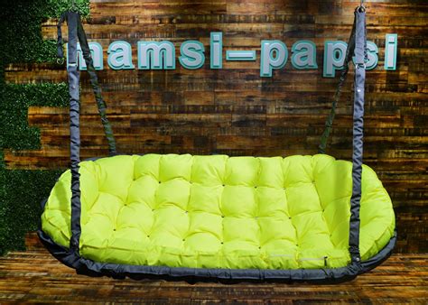 Подвесной диван color Neon yellow — Graphite - mamsi-papsi