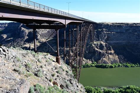 The Perrine Bridge in Twin Falls, Idaho. Stock Image - Image of falls ...