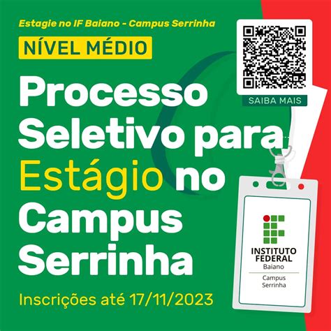 Campus Serrinha Edital N Processo Seletivo Simplificado Para