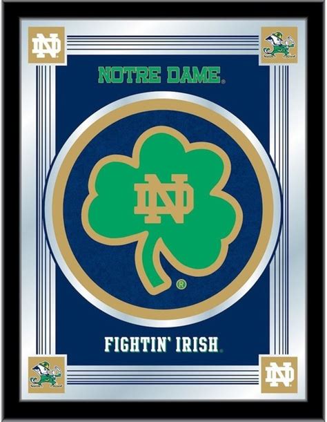 Notre Dame, Shamrock Logo Mirror - Contemporary - Wall Accents - by GwG ...