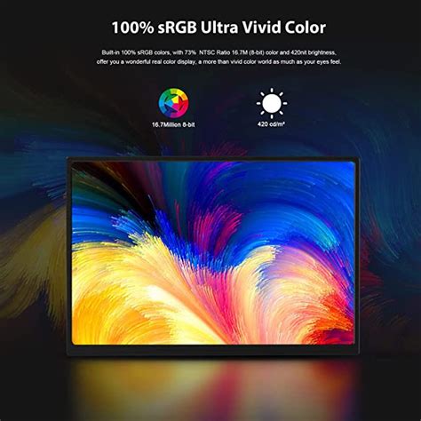 Zeuslap Z Lite Inch Portable Monitor Computer Display Srgb Gaming