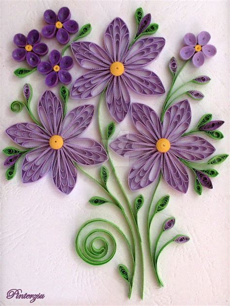 Purple Flowers Quilling Techniques Quilling Flowers Paper Quilling