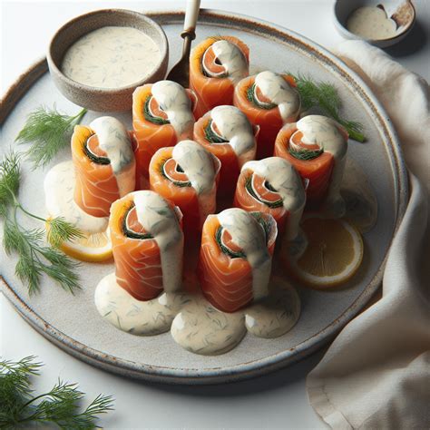 Rollos De Salm N Ahumado Con Crema De Eneldo Deliciario