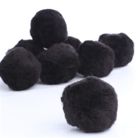 2" Black Craft Pom Poms - Pom Poms - Kids Crafts - Craft Supplies ...