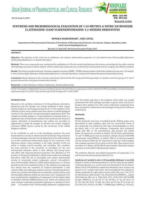 Pdf Synthesis And Microbiological Evaluation Of Methyl Nitro