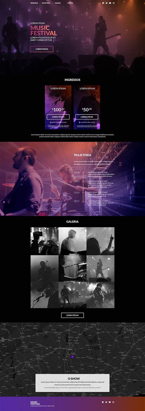 Music Festival Website Template - Free Download | Website design layout, Website template design ...