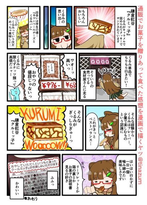 「今回はれもら氏remoremoraからもらったお菓子の感想漫画です。 通販でお菓子を贈りあって食べた感想を漫画で」相沢の漫画