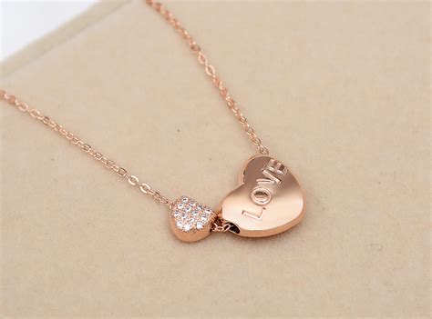 Sterling Silver Rose Gold Plated Engraved "LOVE" Word Diamante Pair ...