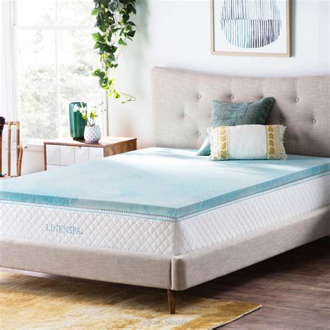 Linenspa 2 Inch Gel Swirl Memory Foam Mattress Topper With Machine