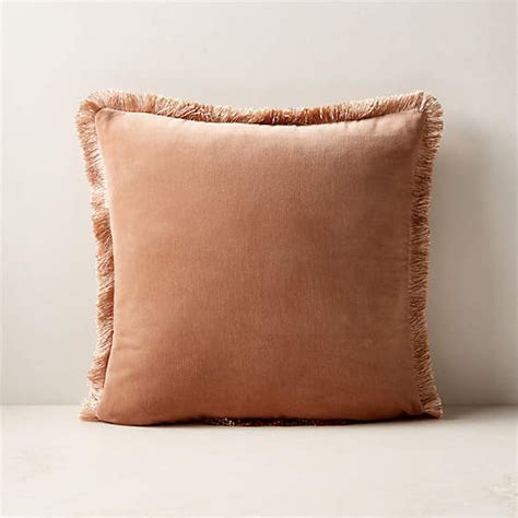 Bettie Light Brown Velvet Throw Pillow With Feather Down Insert 18 X12