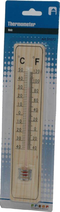 Binnen Buiten Thermometer Hout 21 X 4 Cm Binnen Buitenthermometers