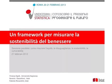 Ppt Un Framework Per Misurare La Sostenibilit Del Benessere